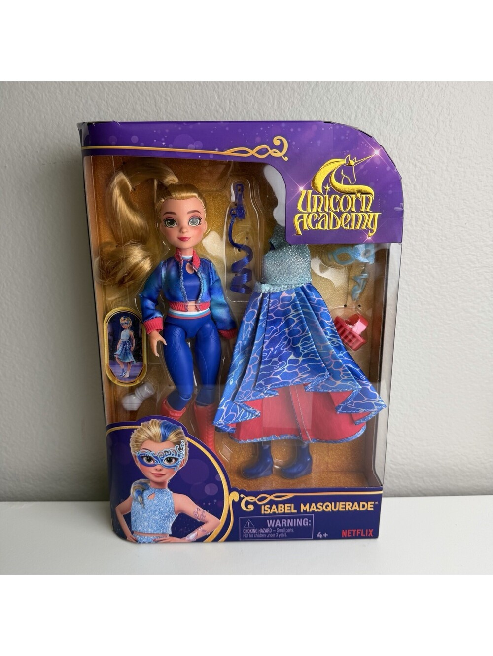 Unicorn Academy Isabel Masquerade Doll 9.5” Spin Master Netflix 12 Accessories